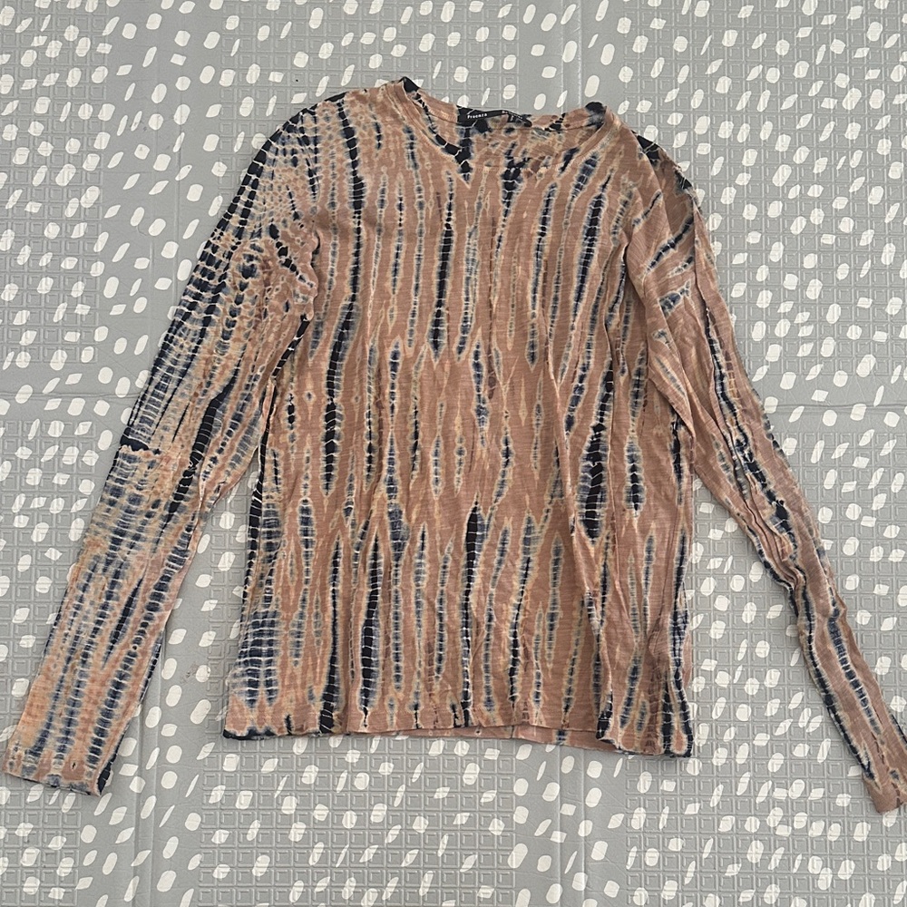 Proenza Schouler Brown and Black Patterned Long Sleeve Top